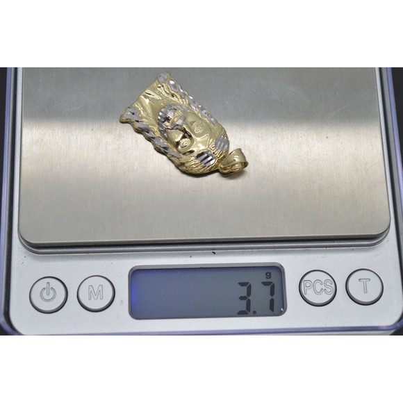 Real 10k Yellow Solid Gold Jesus Head Pendant 3.7 gr 38.8 x 20.4 mm - Picture 4 of 7